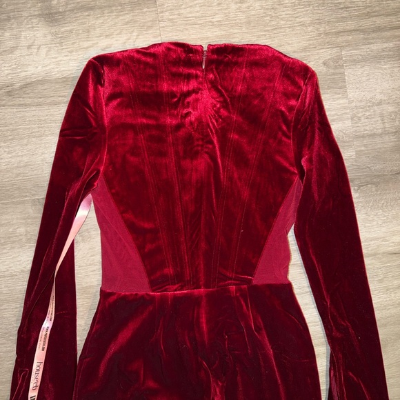House of CB Solaine Wine Velvet Corset Dress - Picture 12 of 16